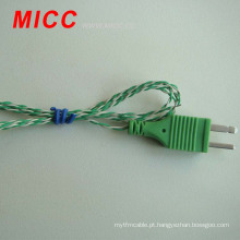 Mini plugue de código de cores IEC MICC e sensor de termopar de medição de fio de chumbo